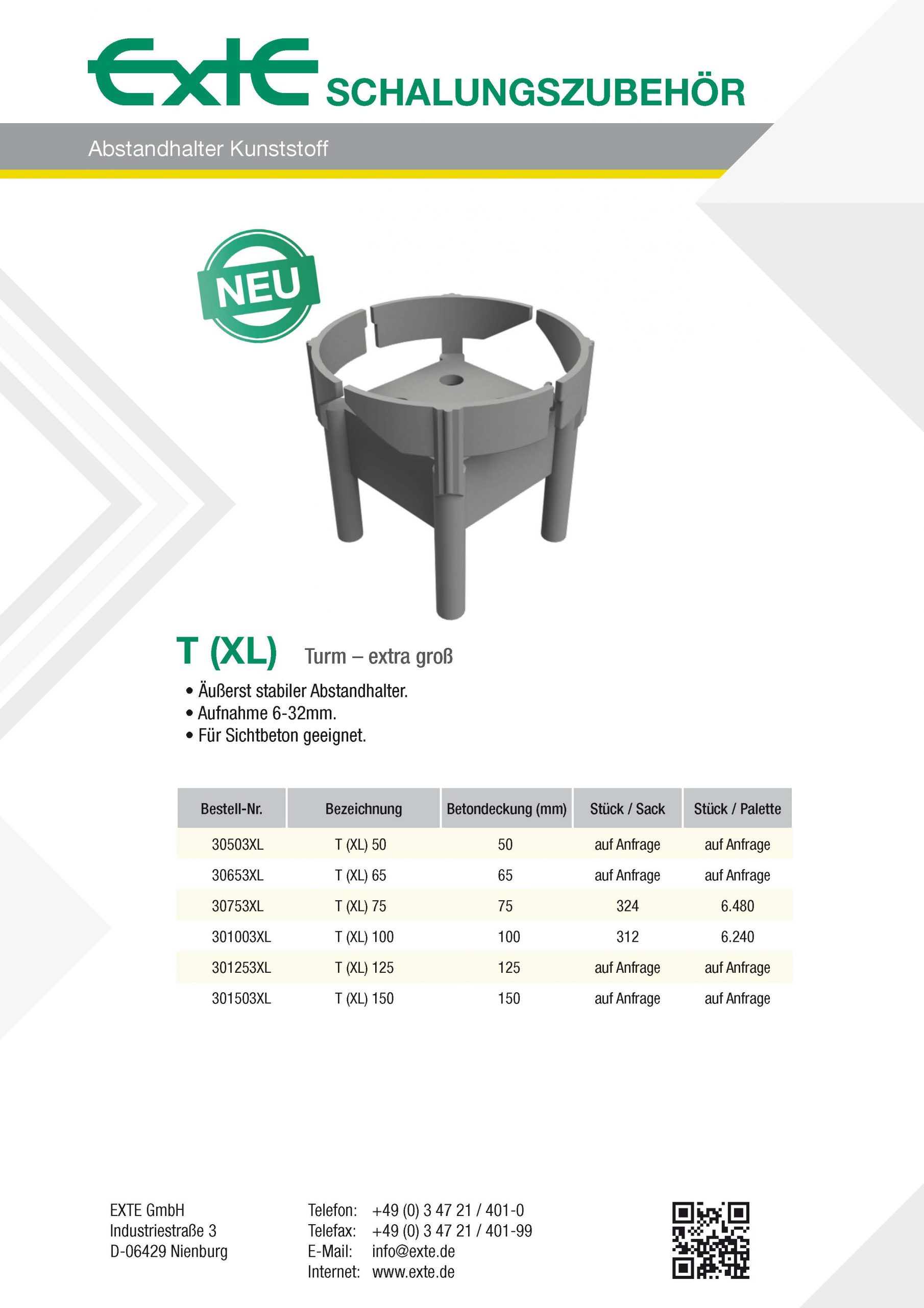 Produktblatt A4 - Kunststoff - T (XL) - dt