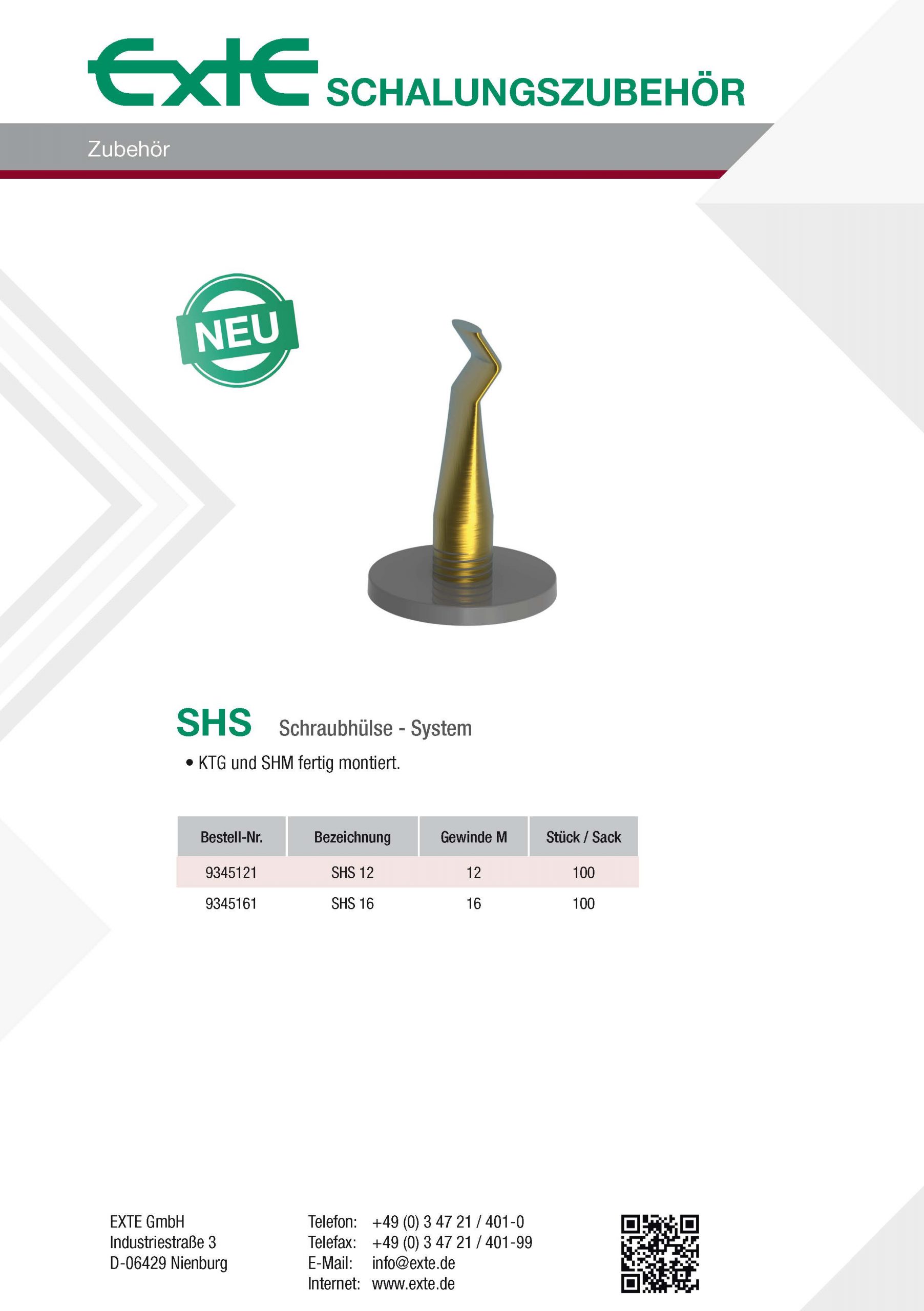 Produktblatt A4 - SHS - dt