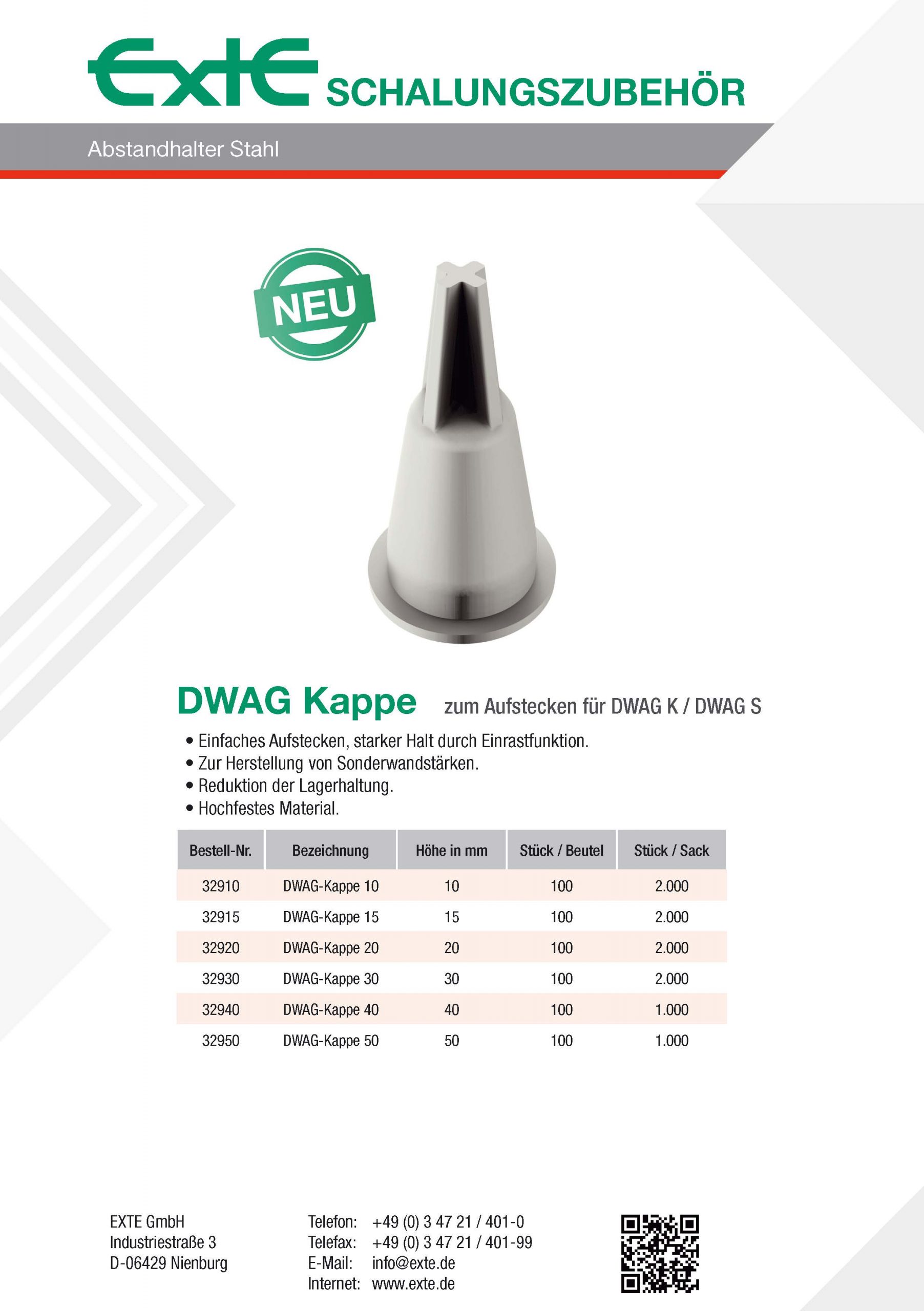 Produktblatt A4 - DWAG Kappe - dt